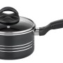 Schwarze Stielkasserolle mit Glasdeckel aus dem GSW Kochtopf Set Milano Nero.