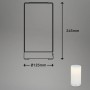 Brilo Akku-Tischleuchte Lama, chrom-matte LED-Dekoleuchte mit Maßangaben.