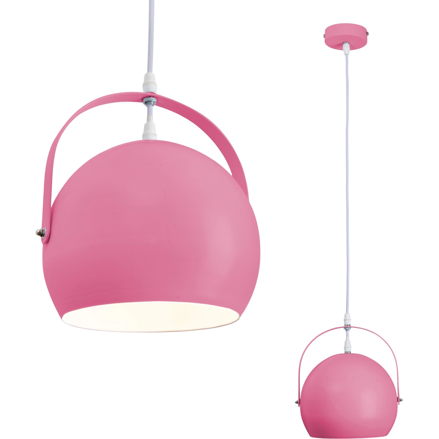 Pinke Näve Pendelleuchte Colorado, ca. 25 cm Durchmesser, für den Innenbereich.