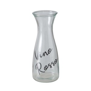 Transparente Boltze Karaffe Cucina mit "Vino Rosso" Schriftzug, 1000ml. Geschirr für stilvolles Servieren.