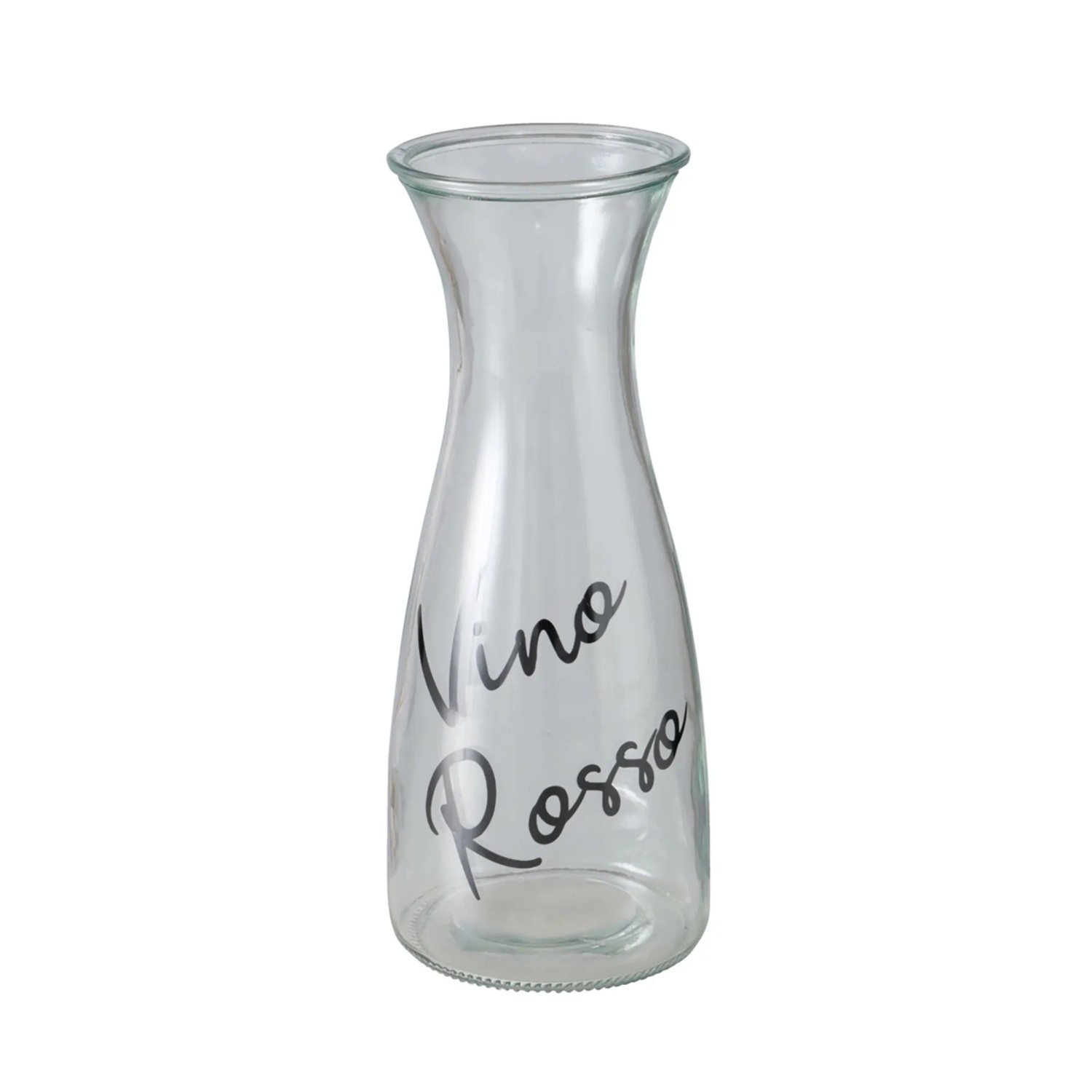 Transparente Boltze Karaffe Cucina mit "Vino Rosso" Schriftzug, 1000ml. Geschirr für stilvolles Servieren.