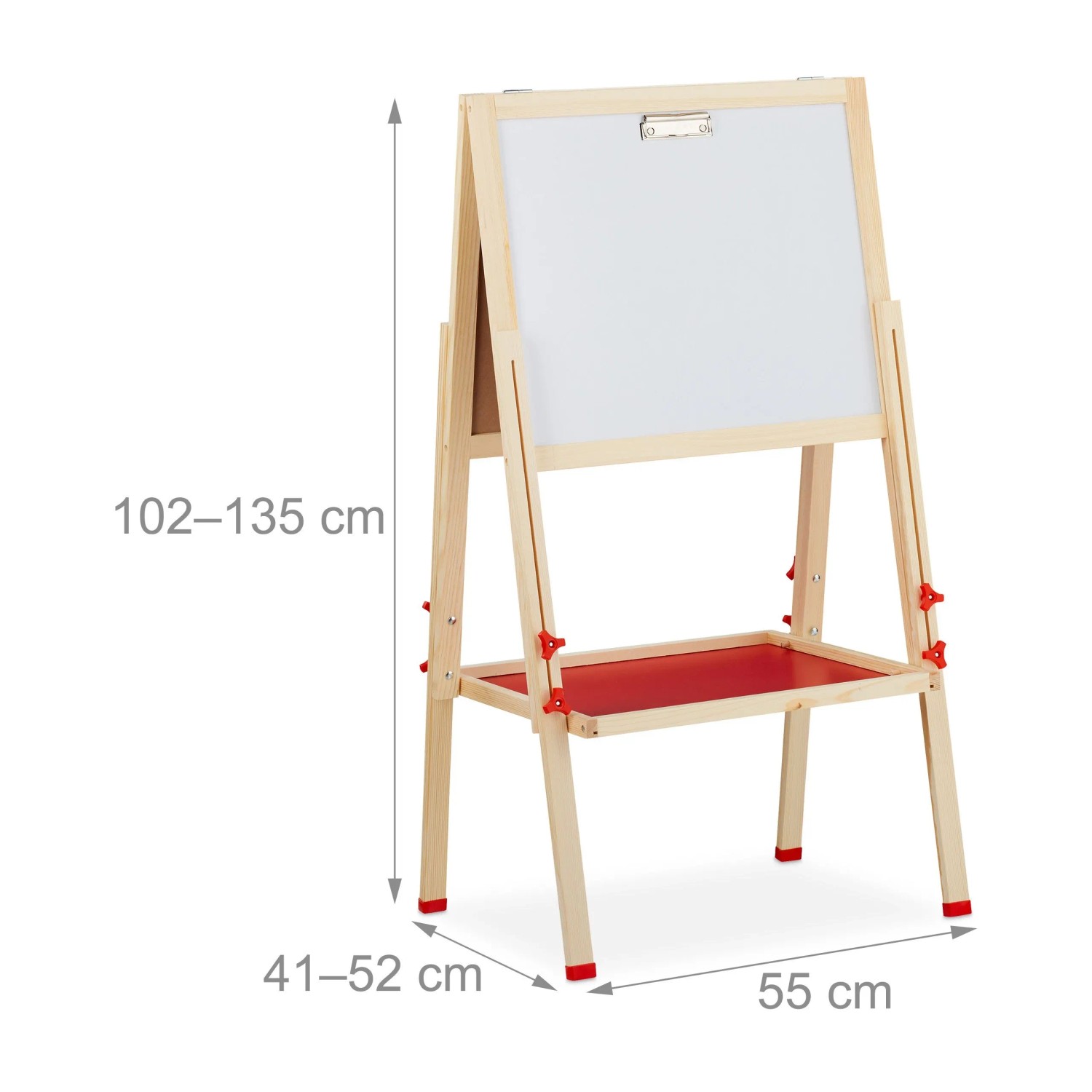 Relaxdays Standtafel für Kinder Holz Metall Natur Doppelseitig Höhenverstellbar 135 cm x 55 cm x 52 cm 3,9 kg_4