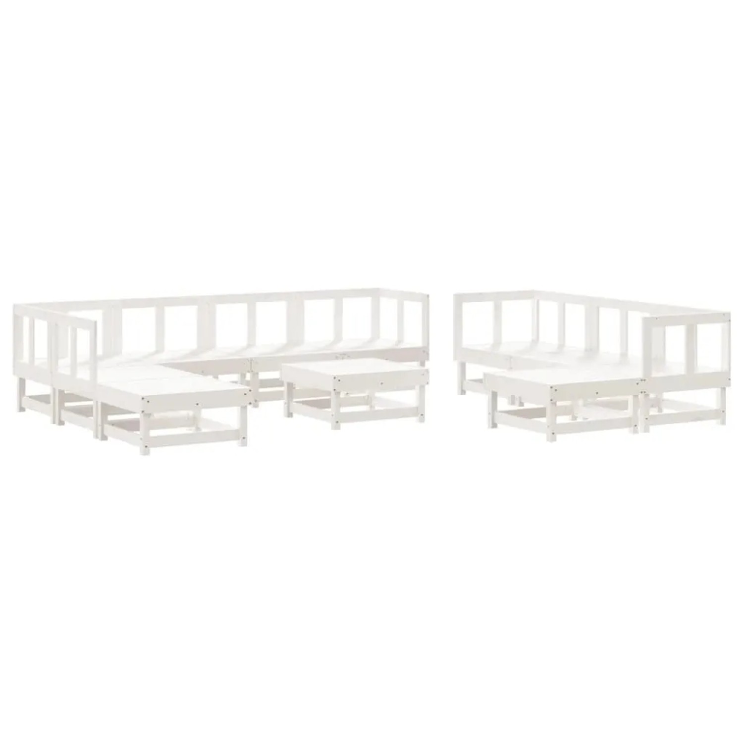 Thumbnail - vidaXL 11-Tlg Garten-Lounge-Set Weiß Massivholz Kiefer 3186411