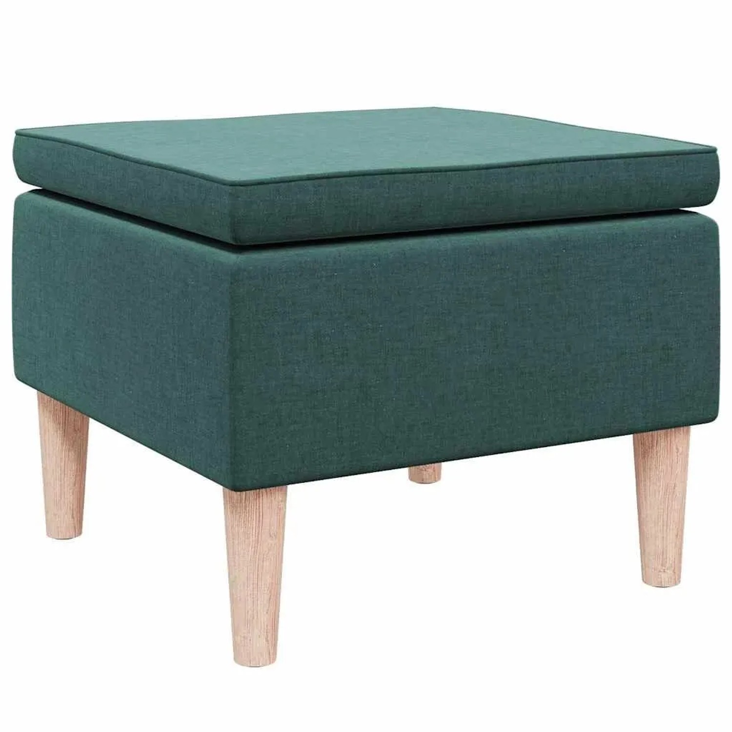 vidaXL Hocker mit Holzbeinen Dunkelgrün Stoff 329452