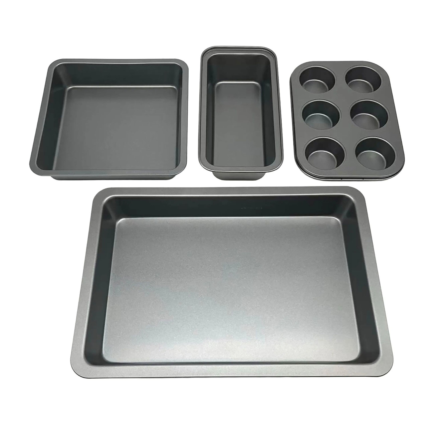 Relaxdays Backformen Set Carbonstahl Dunkelgrau Antihaftbeschichtet 41,5 cm x 28,5 cm x 6 cm 1,4 kg