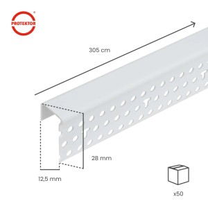 Protektor Einfassprofil Trockenbau 305 cm Weiß für 12,5 mm Gipskartonplatten Göppinger Profil 3787