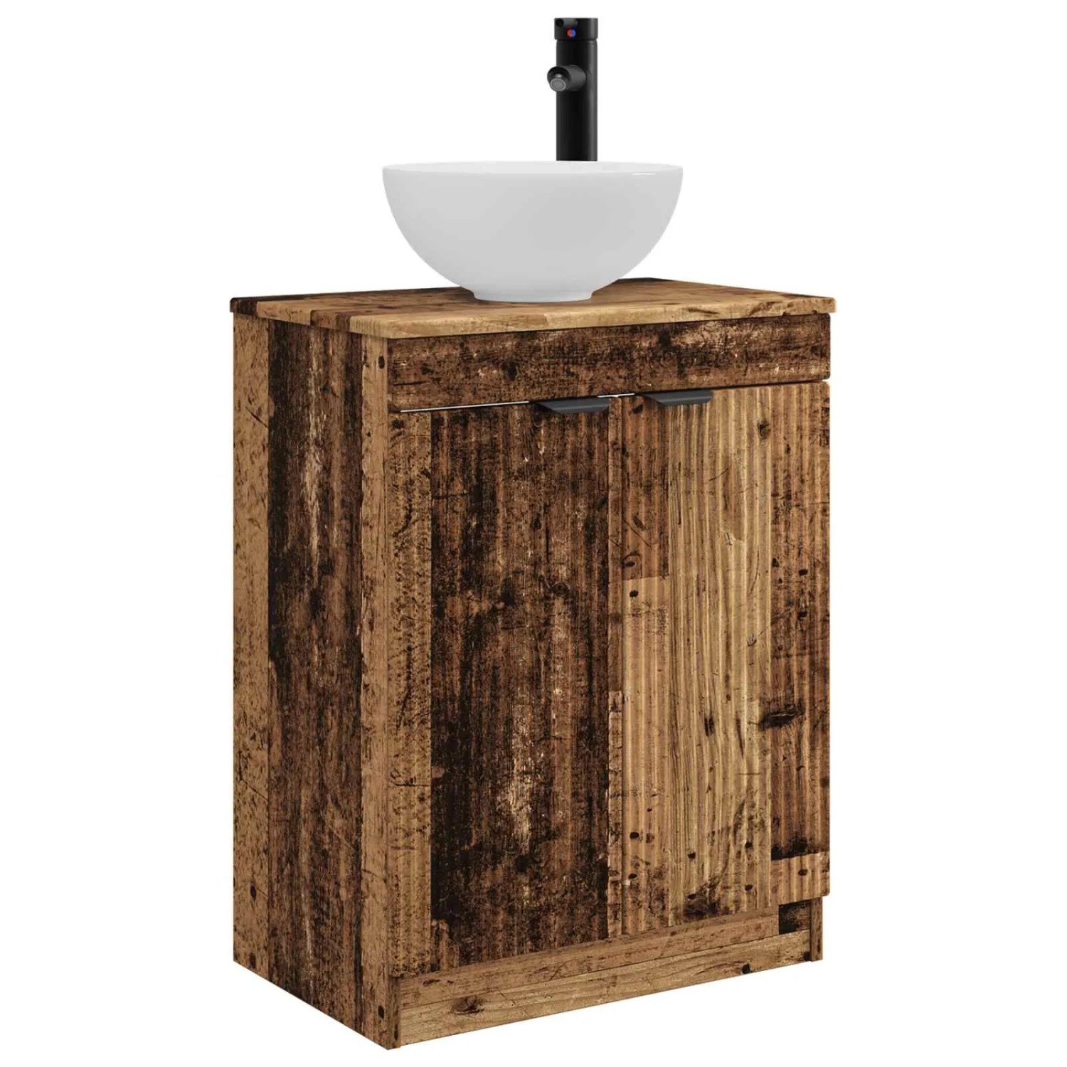 vidaXL Badezimmerschrank mit Waschbecken Altholz 54 x 35 x 83 cm 890146