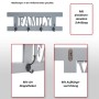 Weiße Wandgarderobe im Shabby-Look mit 4 Doppelhaken und "Family" Schriftzug.