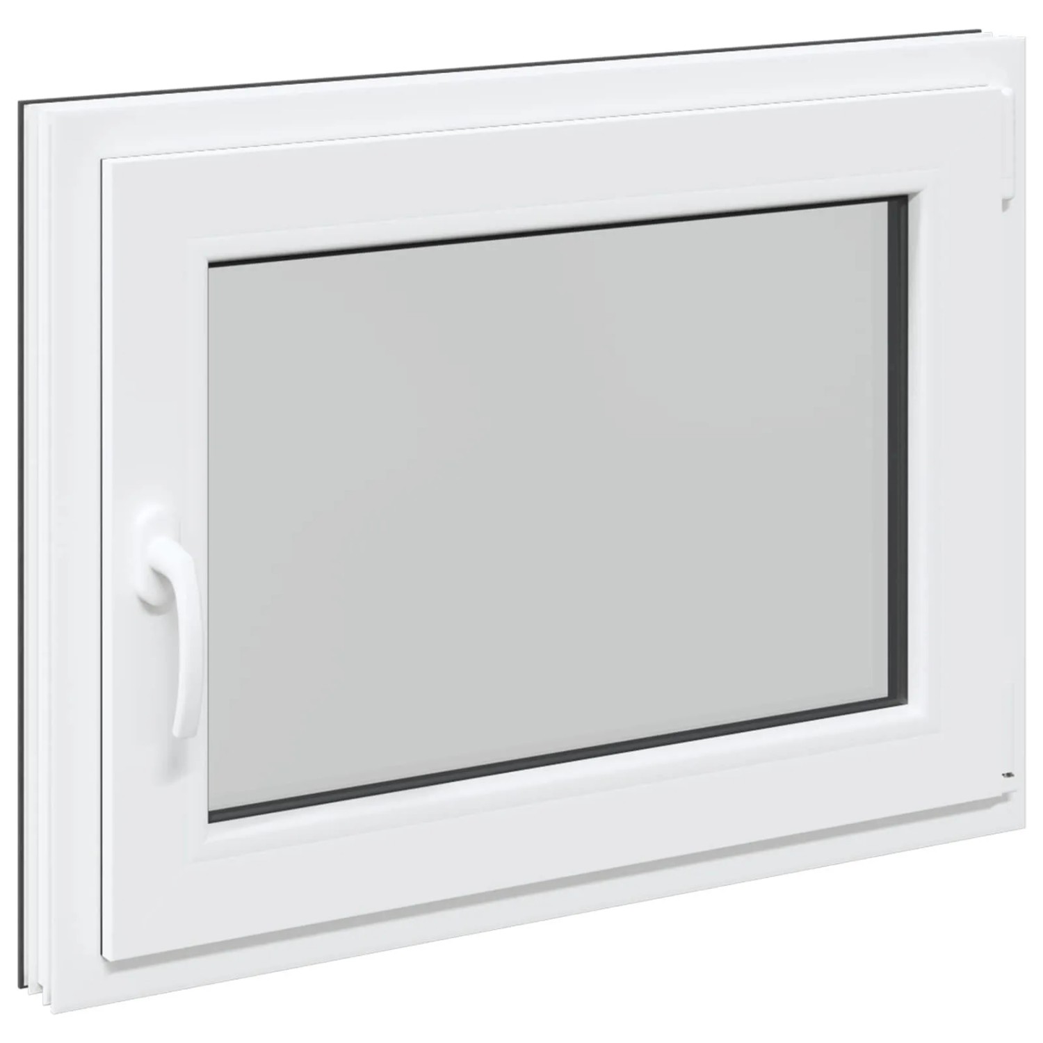 vidaXL Kellerfenster RISOR Anthrazit 80 x 60 cm PVC und Glas 42047323