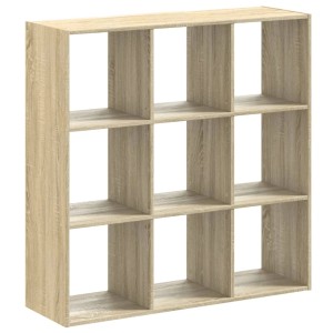 VidaXL Bücherregal Sonoma-Eiche, 102x102cm, Holzwerkstoff, 9 Fächer.