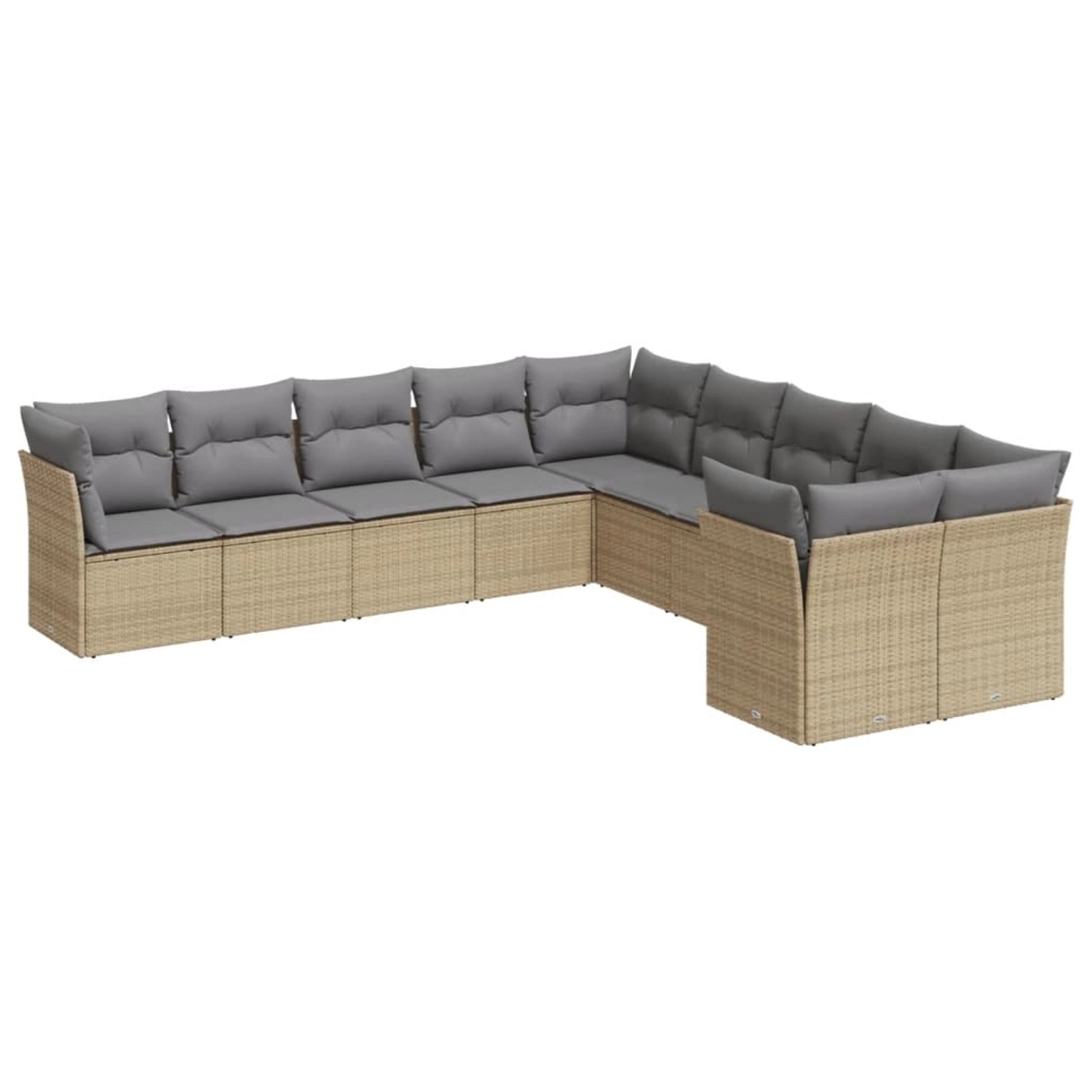 vidaXL 10-tlg Garten-Sofagarnitur mit Kissen Beige Poly Rattan Modell 54 günstig online kaufen