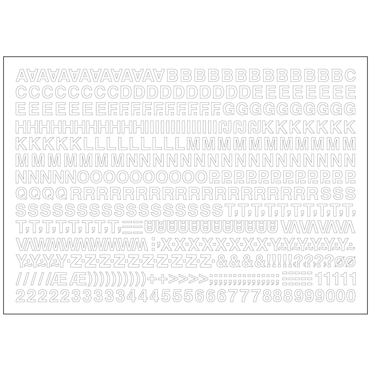 Signum Safety Signs Klebebuchstabe Alphabet/Symbole Schrifthöhe 7 mm Weiß