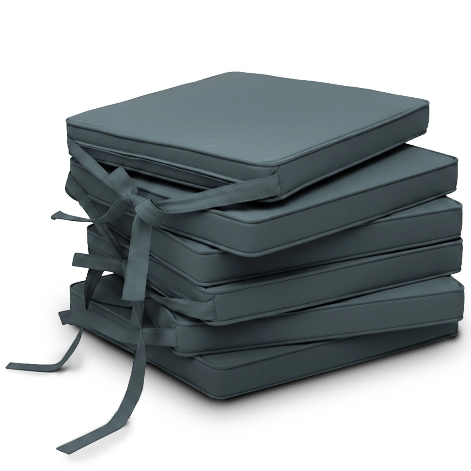Beautissu 6er Set Loft SK Stuhlkissen Taubenblau 45x40x5cm