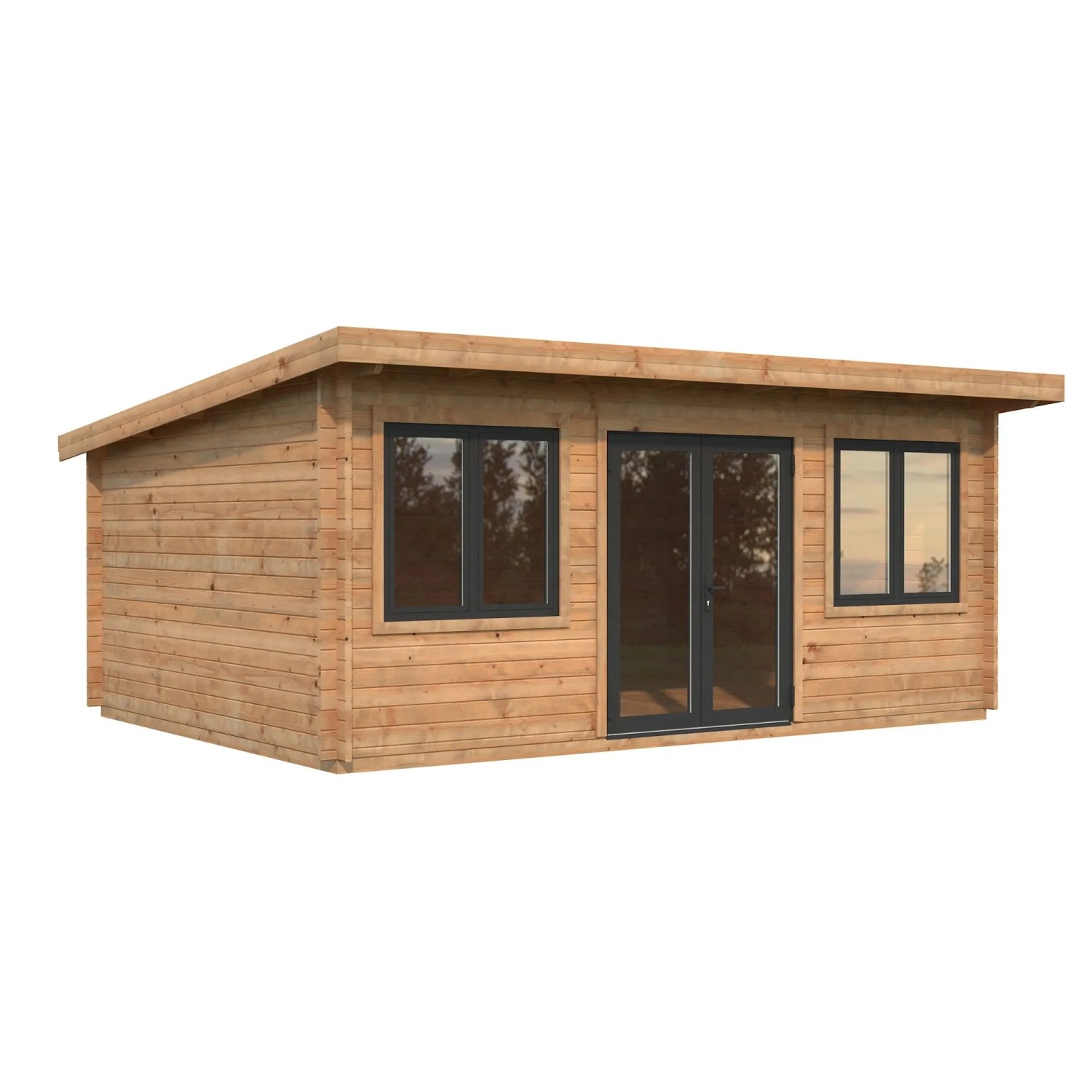 Palmako Holz-Gartenhaus Lisandra Pultdach Tauchgrundiert 550 cm x 400 cm