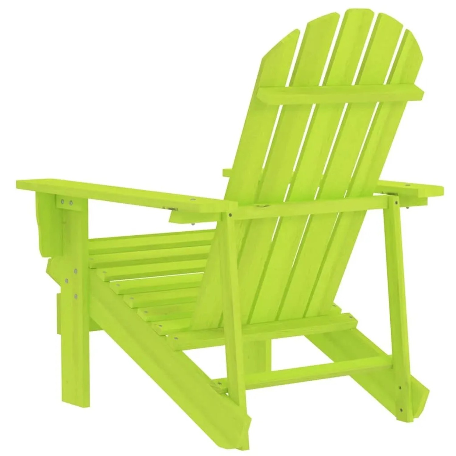 Grüner Adirondack-Gartenstuhl aus massivem Tannenholz, schräg von hinten gezeigt. Ideal für Garten & Terrasse.