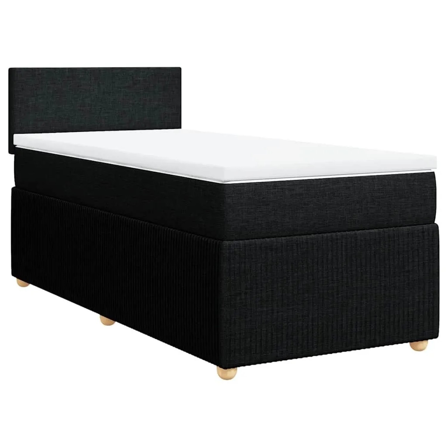 vidaXL Boxspringbett mit Matratze Schwarz 90x200 cm Stoff 3289634 günstig online kaufen