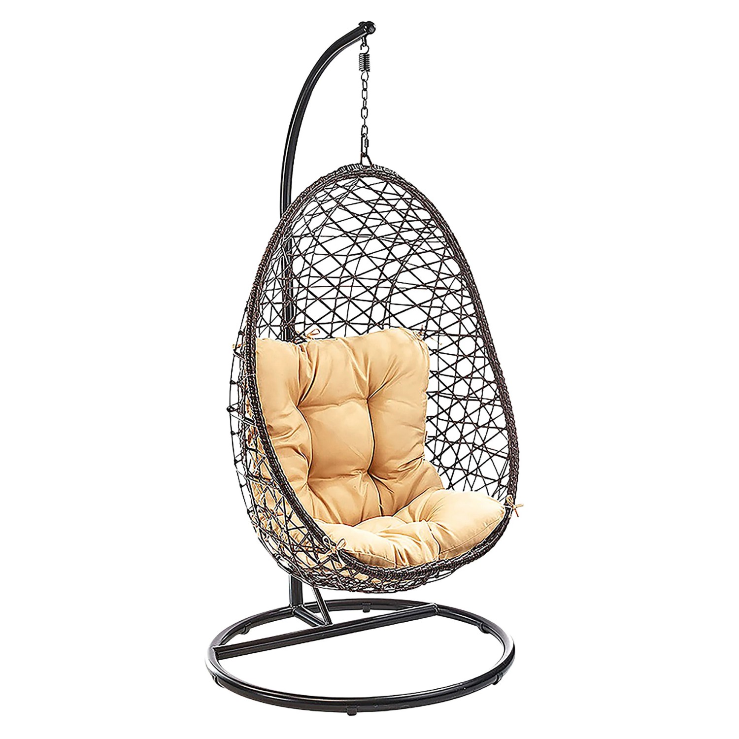 Kobolo Hängekorb Sessel CRISSCROSS mit Gestell und Schwingkorb aus Polyrattan