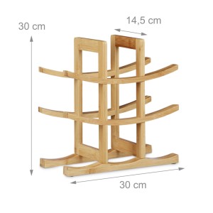 Bambus Weinregal Natur für 9 Flaschen, 30x30x14,5 cm. Modernes Design zur horizontalen Lagerung.