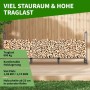 Großes Kaminholzregal von TTL GARDEN (300x116x36 cm) mit Holz und Abdeckplane. Ideal für Kaminholz und Brennholz.