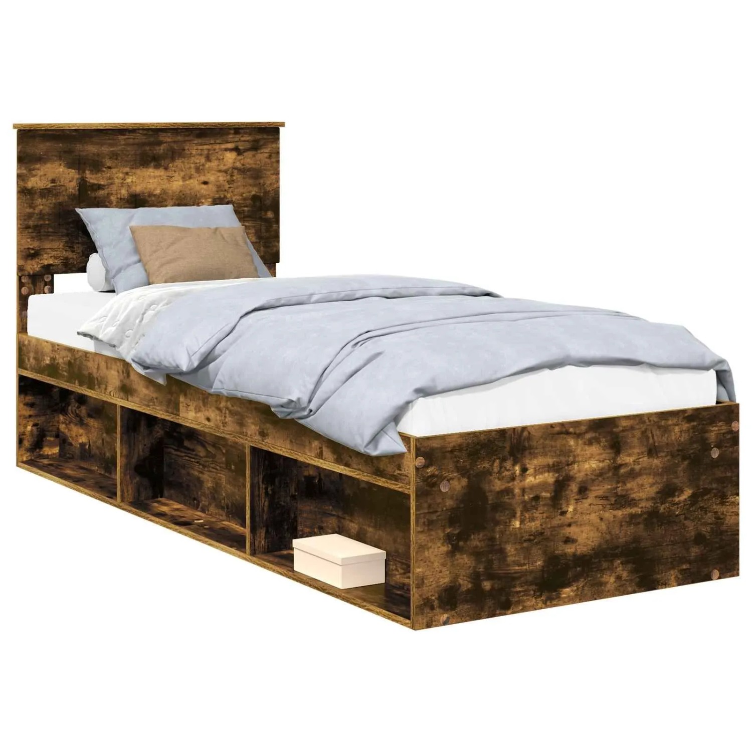 vidaXL Bettrahmen Räuchereiche 75 x 190 cm Massives Kiefernholz 3410667