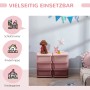 Rosa HOMCOM Aufbewahrungsbox mit Schubladen im Kinderzimmer.