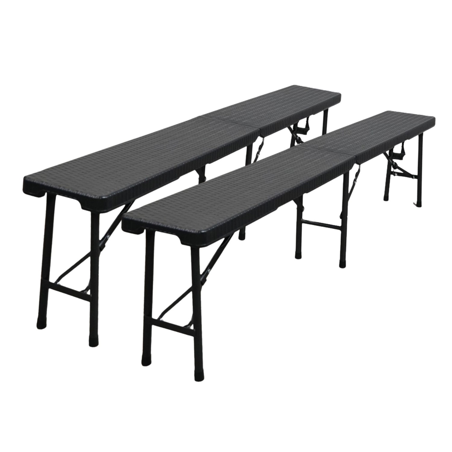 CHEFGASTRO 2er Set Bierbank Klappbar Klappbank Outdoor Wetterfest Mit Tragegriff Campingbank Faltbar 8 Personen Kunststo...