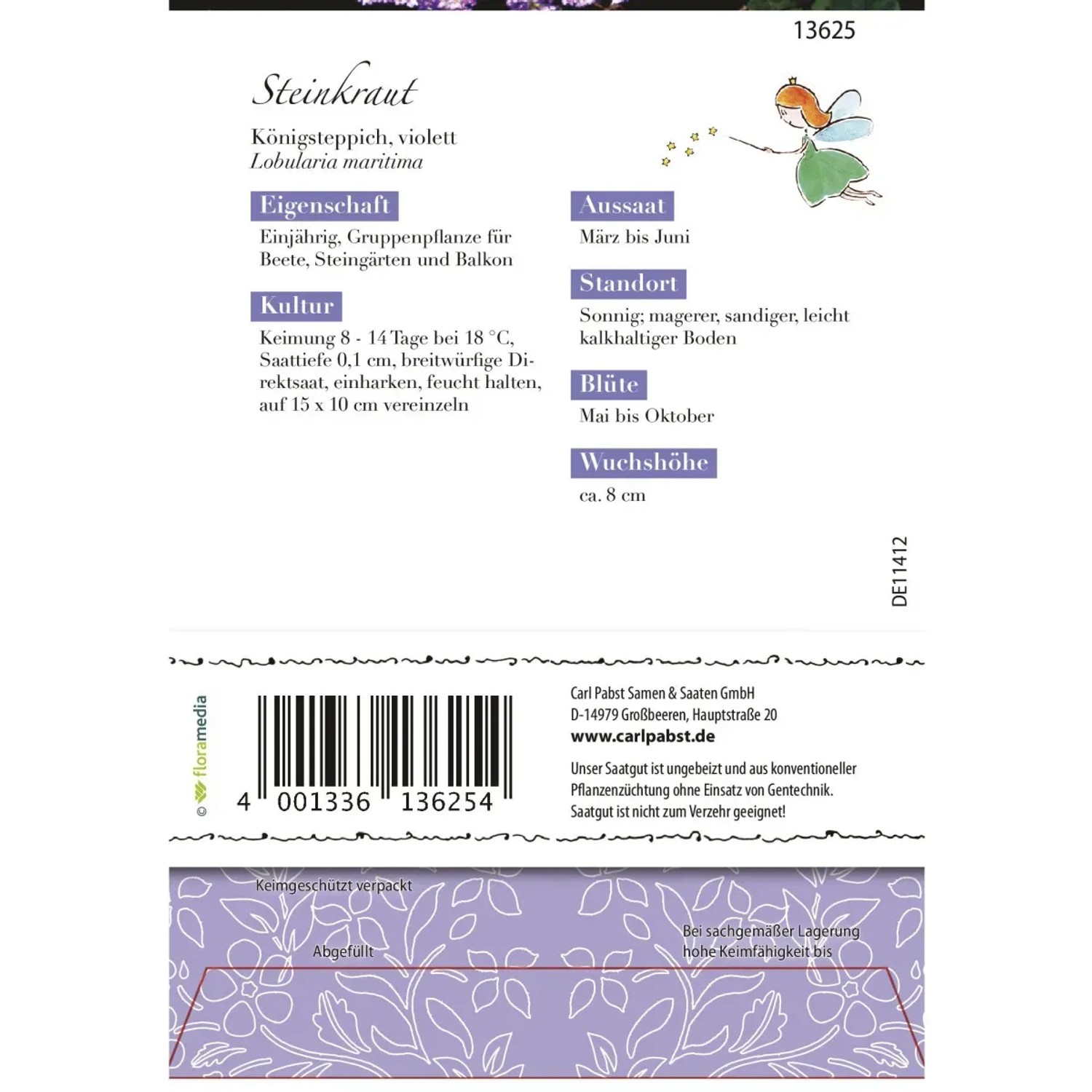 Grüne Fee Steinkraut Königsteppich Violett Saatgut für Beet, Steingarten und Balkon.