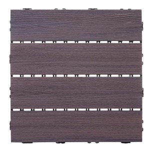 BERLINLODGE WPC Bodenfliese, Holzoptik, grau-braun, 30x30cm, 3D-Struktur.