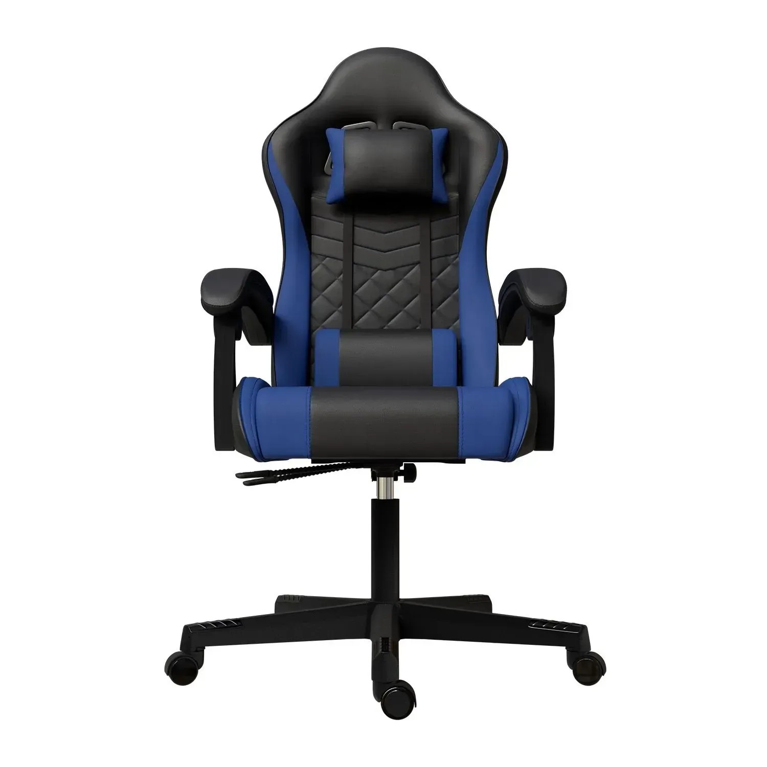 Juskys Gamingstuhl HyperSeat, schwarz/blau, mit Nacken- und Rückenkissen.