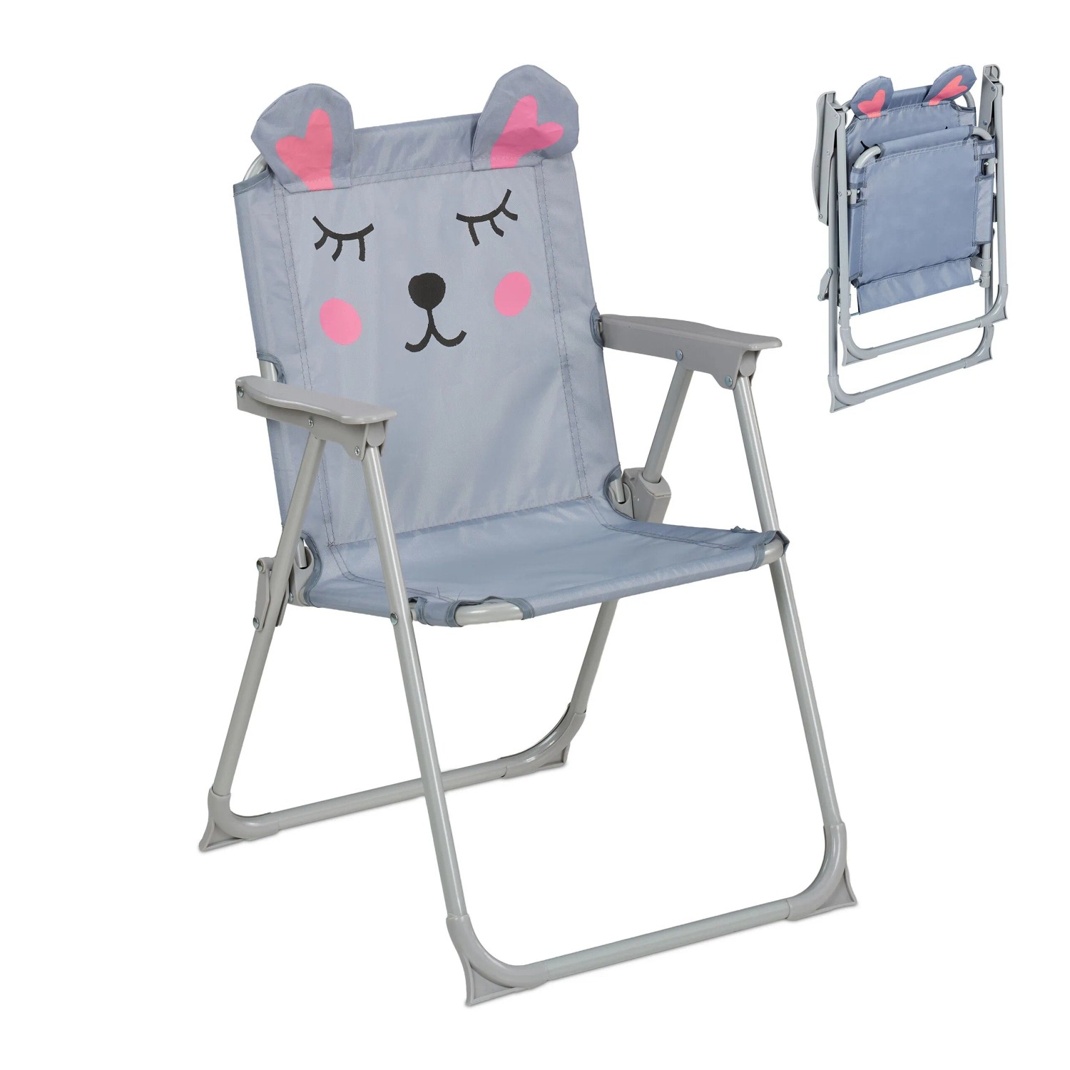 Relaxdays Kinder Klappstuhl Polyester Eisen Bunt Klappbar Rutschfest 51,5 cm x 36 cm x 37,5 cm 0,9 kg