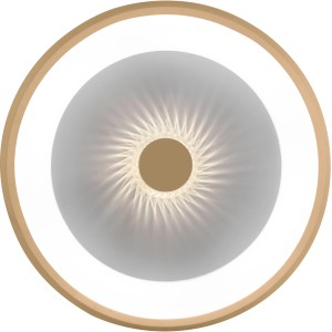 LED-Deckenleuchte Vertigo in Messing-Optik, Ø 46,5 cm, mit Kristall-Effekt für Wohnraum.