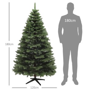 HOMCOM Weihnachtsbaum, 180 cm hoch, mit Stahlfuß. Künstlicher Tannenbaum für festliche Dekoration.