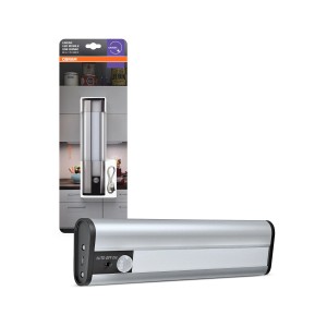 Osram LED Unterbauleuchte Linear Mobile USB, 1W, 4000K, silberfarben. Nachtlicht mit Bewegungssensor.