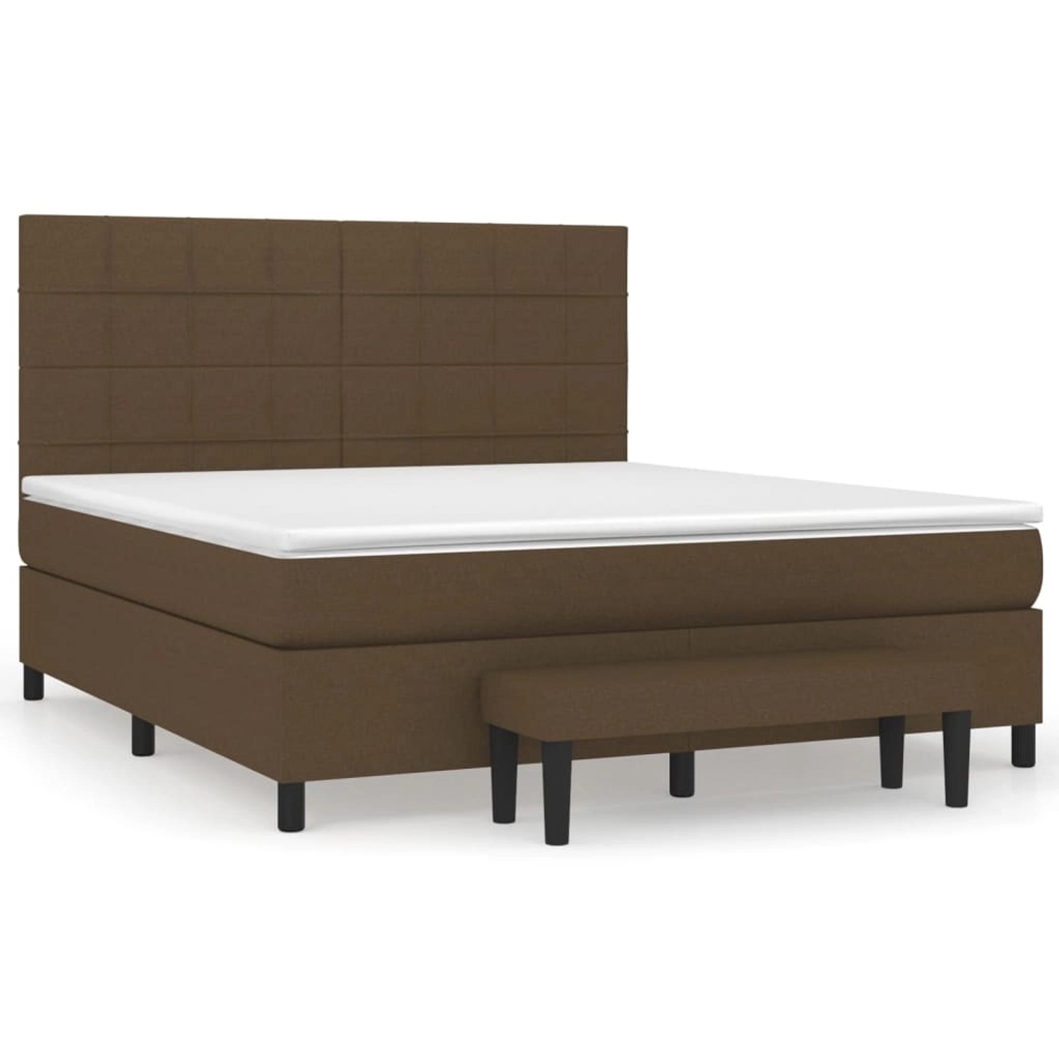 vidaXL Boxspringbett mit Matratze Dunkelbraun 160x200 cm Stoff 3136608 günstig online kaufen
