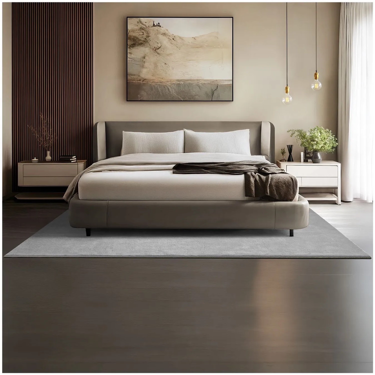 Tectake Kurzflorteppich Soft Zone Verschiedene Größen und Farben Flauschige Oberfläche  1630 G M² Florgewicht 160 x 230 cm 160 x 230 x 1 50 cm Grau