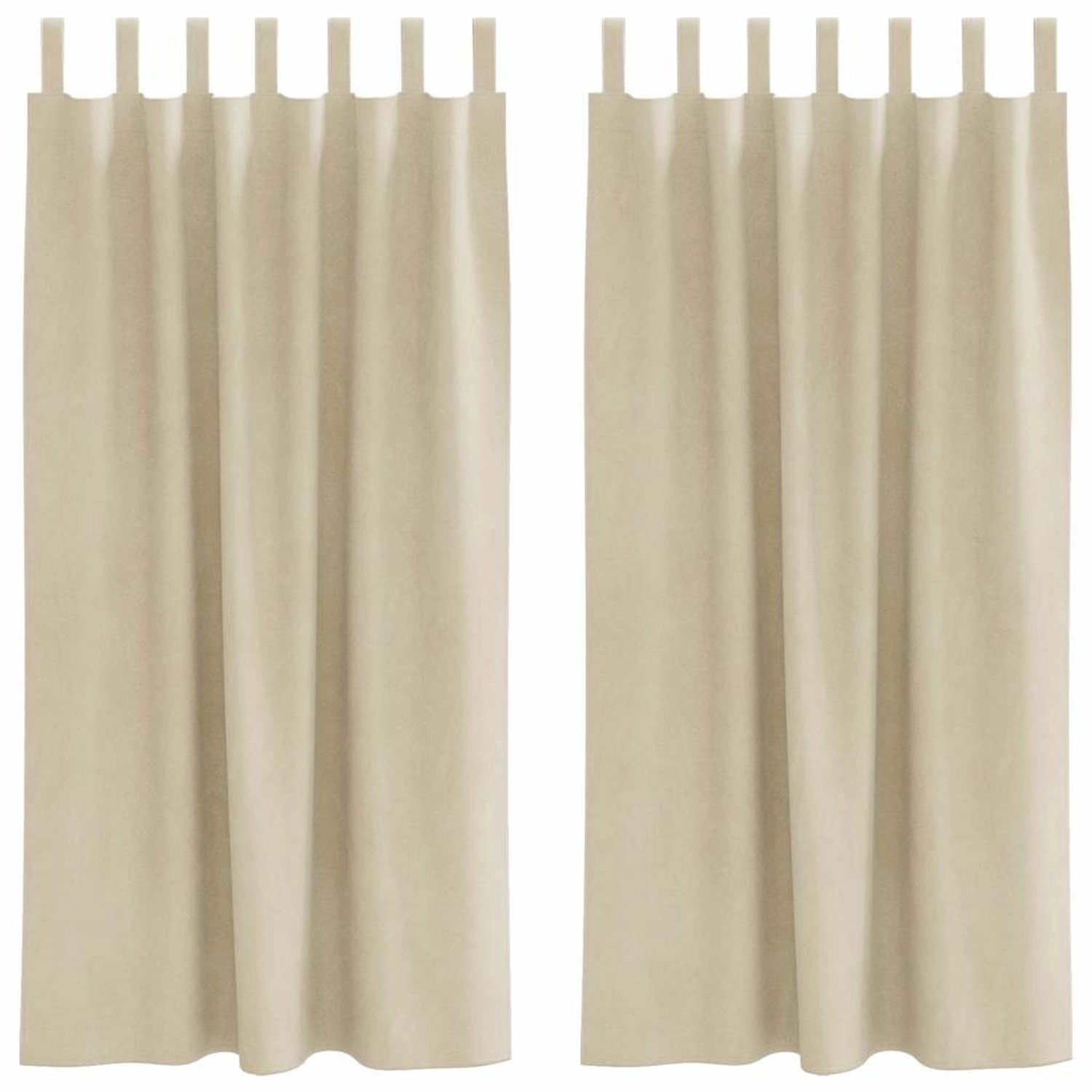 vidaXL Vorhänge 2 Stk Creme 140 x 175 cm Samt 4107189 günstig online kaufen