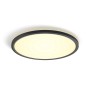 Schwarzes Philips Hue LED-Panel Tento White Ambiance, runde Deckenleuchte mit warmweissem Licht.