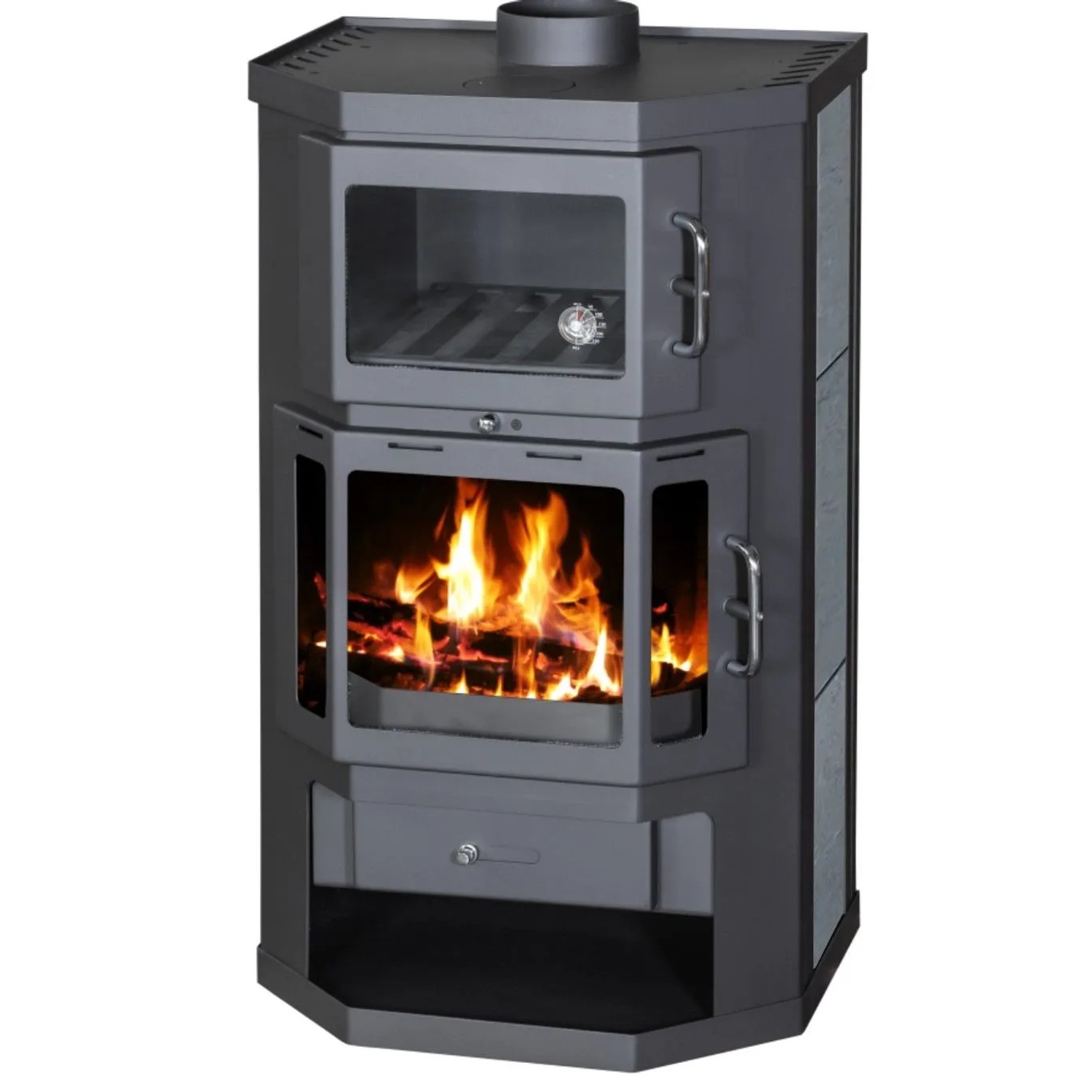 Victoria Kaminofen Taro FS Speckstein mit Backfach und 10 kW günstig online kaufen