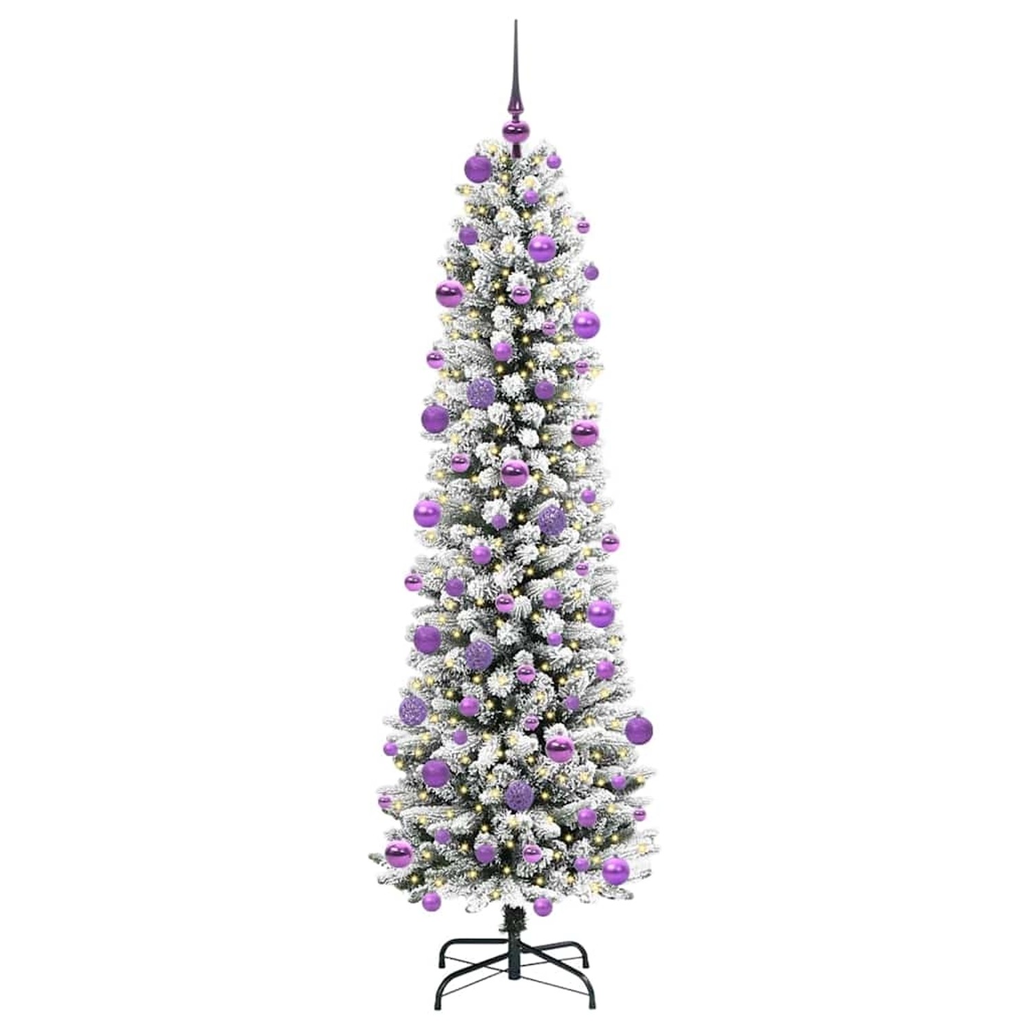 vidaXL Künstlicher Weihnachtsbaum mit 300 LEDs Grün und Weiß 210 cm 3396123