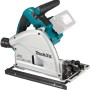 Makita DSP600ZJ Akku-Tauchsäge (ohne Akku) in Silber und Türkis. Handkreissäge für präzise Schnitte.