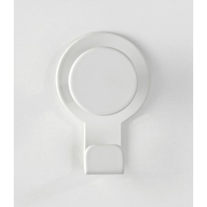 Wenko Wandhaken Blandas, Edelstahl rostfrei, weiß matt. Klebehaken für Bad, Küche & Haushalt.