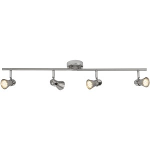 Brilliant LED-Spotrohr Sanny, 4-flammig, Eisen/Chrom, für flexible Lichtausrichtung im Raum.