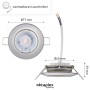 Oktaplex LED Einbauspot Sedan, 9er Set, gebürstete Edelstahloptik, warmweißes Licht, dimmbar.