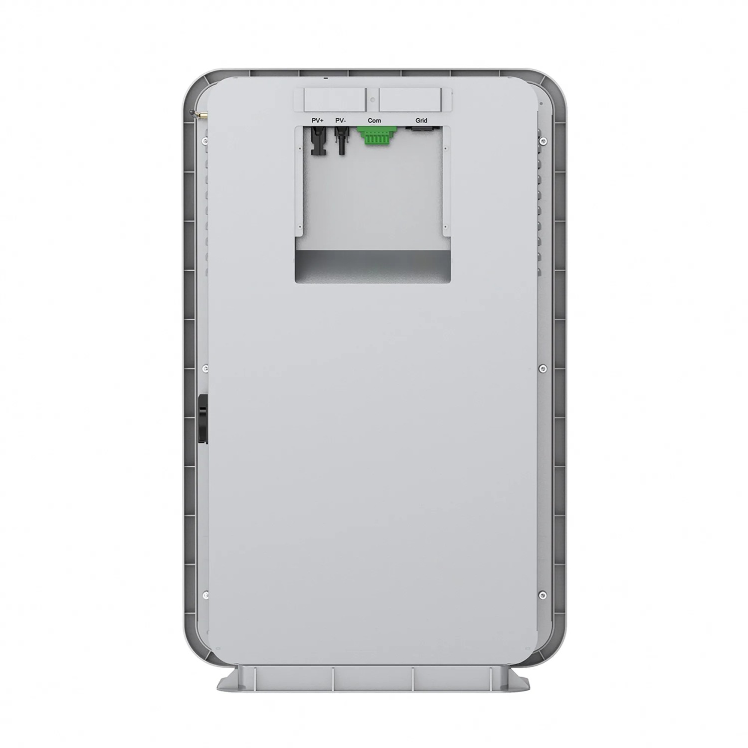 Rückansicht des Haier Gloria HPS-2.5-800 Energiespeichers für Balkonkraftwerke mit Anschlüssen.