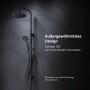 Schwarzes AM.PM Duschsystem Hit S mit Regendusche und Handbrause.