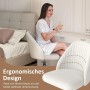 Costway Bürostuhl Armlos Drehstuhl Höheverstellbar Beige_4