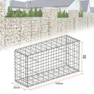 KARAT Gabionenkorb Lenox 100x50x30cm, verzinkter Steinkorb für Zaun und Sichtschutz.