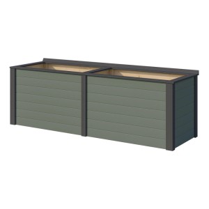 Weka Hochbeet Killarney, 235 cm, grau-grün, aus Holz, passend zu Gartenhäusern.