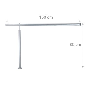 Relaxdays Treppengeländer Edelstahl Witterungsbeständig 150 cm