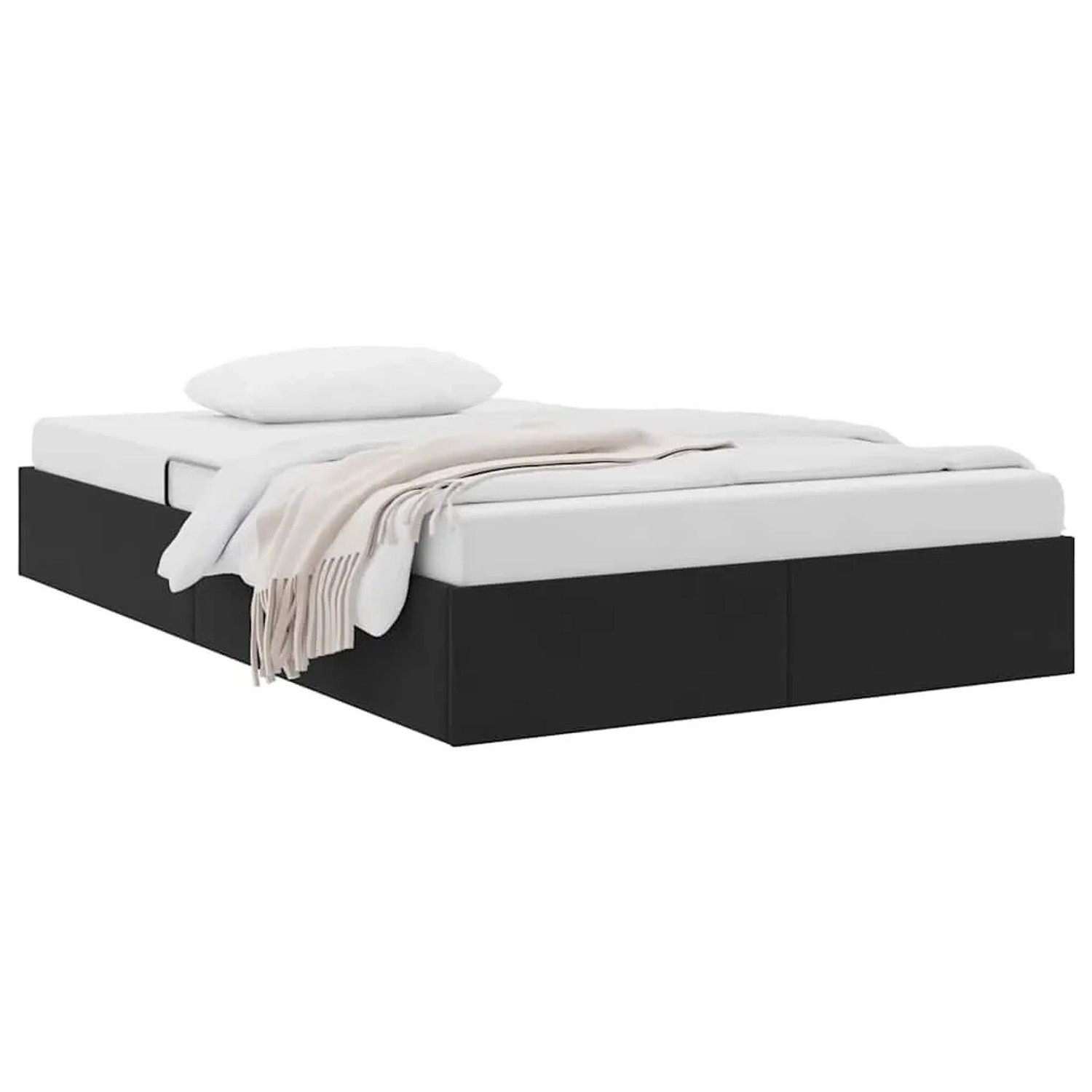 vidaXL Aufbewahrungsbett mit Kopfteil Schwarz 120 x 200 cm Samt 3370090